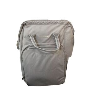 NEW Amilliardi Diaper Bag Backpack Insulated Bottle Holders Stroller Straps Grey